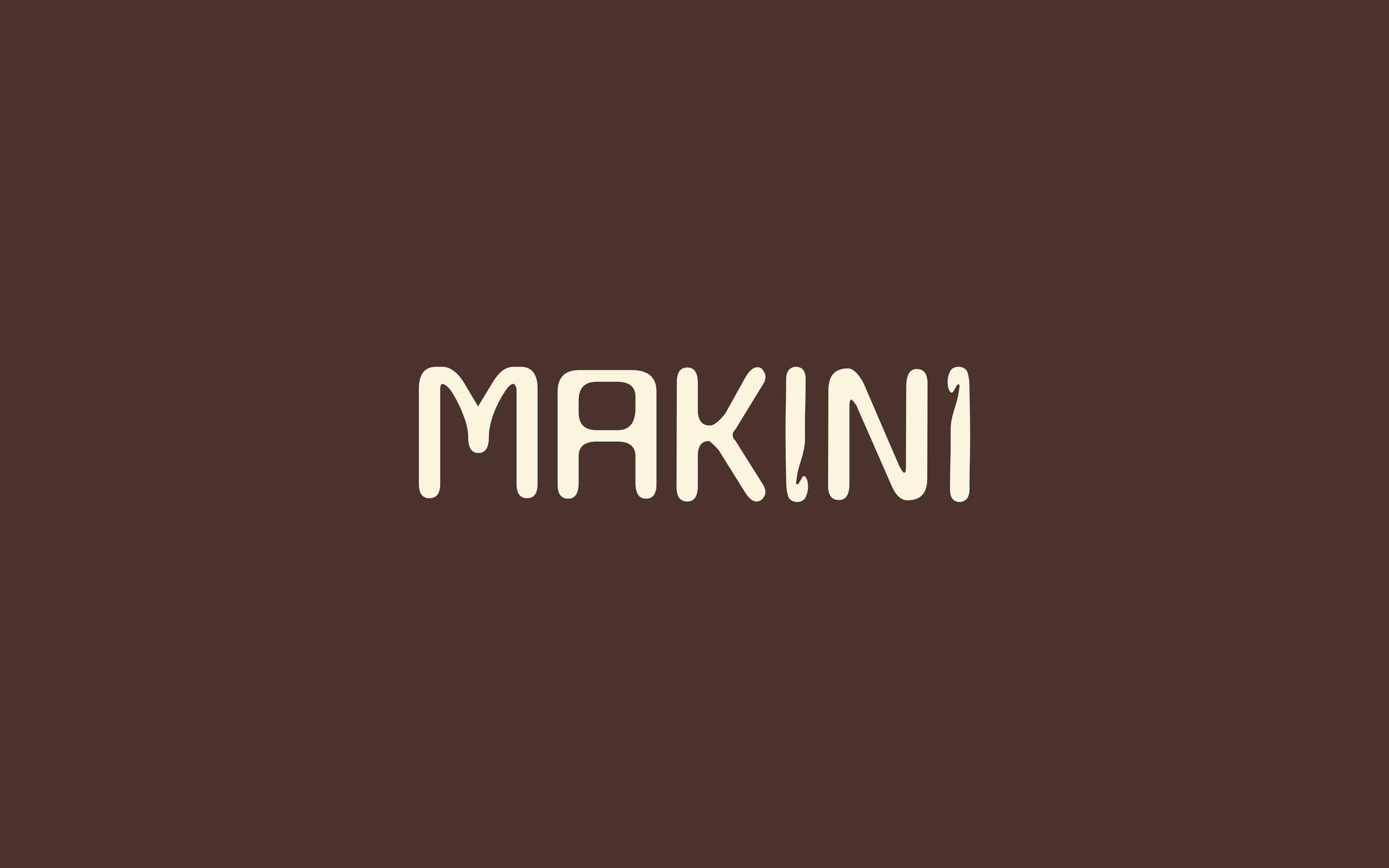 Makini wordmark on chocolate brown